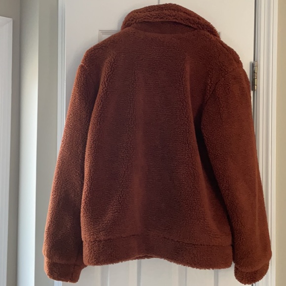 Women’s Elodie Faux Shearling Jacket- Rust Color, Size Medium - Picture 4 of 4